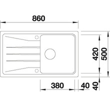 Spüle Blanco SONA 5 S 860 x 500 mm felsgrau 519672
