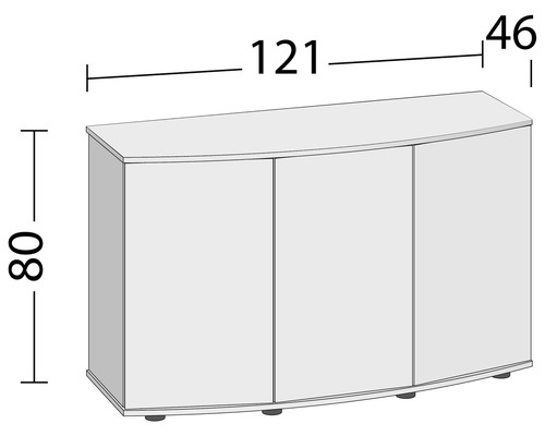 Aquariumunterschrank mit den Maßen 121x80x46 cm