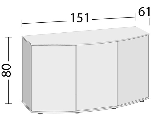 Unterschrank mit drei Türen und den Maßen 151x80x61 cm
