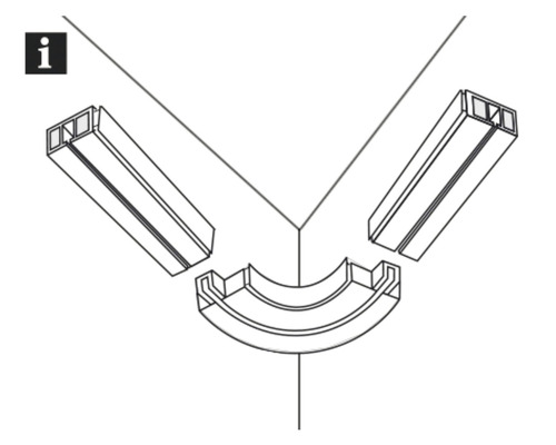 Abbildung einer Dachrinnenwinkelverbindung