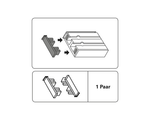 Schema einer Endkappe für ein Terrassensystem, ein Paar