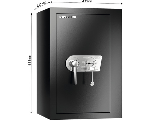 Rottner Tresor mit Schlüssel, 655x435x445mm