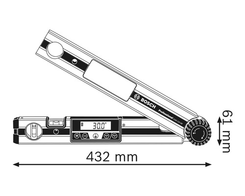 Bosch Logo digitale Winkelmesser Abmessungen