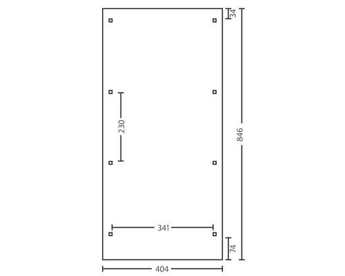 Technische Zeichnung mit Maßangaben