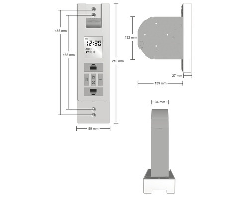 Maße der Zeitschaltuhr