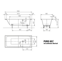 Badewanne KALDEWEI PURO 657 80 x 180 cm alpinweiß glänzend 256700010001-thumb-2