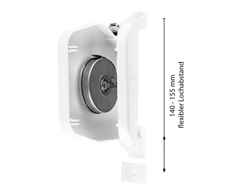 Schellenberg Rolladenwickler FLEXO Mini weiß, klappbar offen, für Rollladen, Lochabstand 15 cm bis 16,5 cm, 180° drehbar 50146