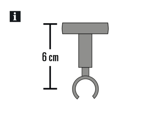 Technische Zeichnung des Produkts mit einer Höhe von 6 cm