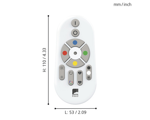 EGLO Fernbedienung mit den Maßen 110 x 53 Millimeter