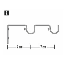 Wandträger 2-läufig für Memphis schwarz Ø 16 mm 2 Stk.