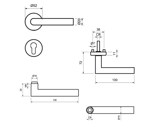 Rosettengarnitur Moskau II edelstahl/satiniert PZ mit 2x | HORNBACH