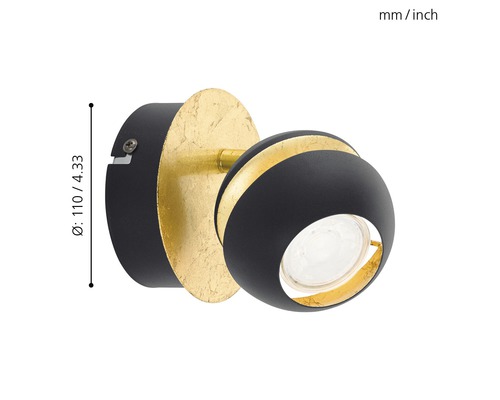 Wandleuchte, drehbar, Durchmesser 110 Millimeter