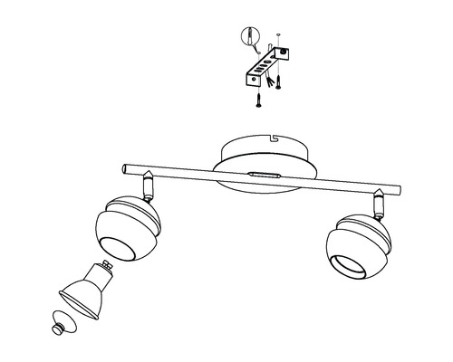 Montageanleitung für eine Deckenleuchte mit zwei Strahlern