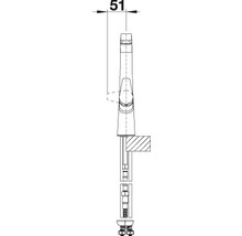 Zeichnung einer Armatur mit der Maßangabe 51 Millimeter.