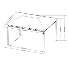 Steck-Pavillon 3x4x2.7 m Polyester beige-thumb-3