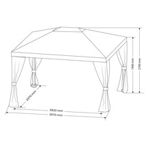 Pavillon Garden Place Deluxe 3 x 4 x 2,7 m Polyester taupe inkl. 4 Seitenteilen und 4 Moskitonetze-thumb-9 Pavillon Garden Place Deluxe 3 x 4 x 2,7 m Polyester taupe inkl. 4 Seitenteilen und 4 Moskitonetze-thumb-9