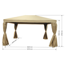 Pavillon Garden Place Deluxe 3 x 4 x 2,7 m Polyester taupe inkl. 4 Seitenteilen und 4 Moskitonetze-thumb-3 Pavillon Garden Place Deluxe 3 x 4 x 2,7 m Polyester taupe inkl. 4 Seitenteilen und 4 Moskitonetze-thumb-3