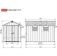 Keter Oakland 7511 Gartenhaus Maße