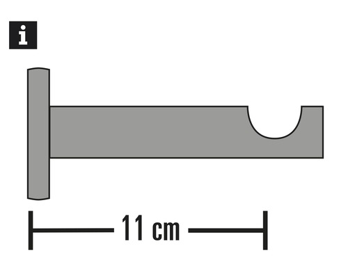 Gardinenstangenhalterung mit einer Länge von 11 cm