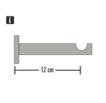 Wandträger 1-läufig für Ambiance edelstahl-optik Ø 25 mm 12 cm lang-thumb-2
