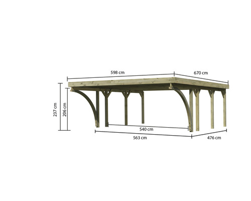 Abmessungen eines Carports aus Holz