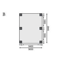 Doppelcarport Karibu Pluwig 1 Variante A 598x480 cm kesseldruckimprägniert