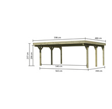Doppelcarport Karibu Pluwig 1 Variante A 598x480 cm kesseldruckimprägniert