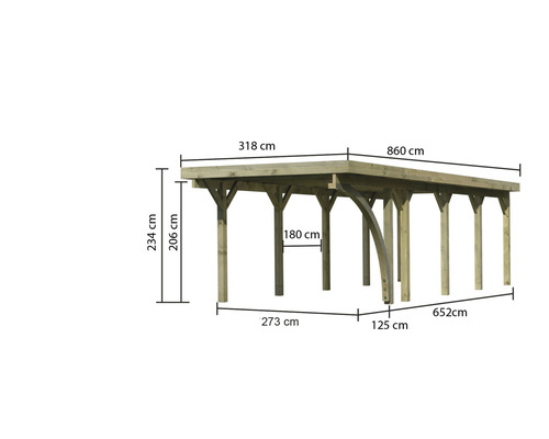 Abmessungen des Holzcarports