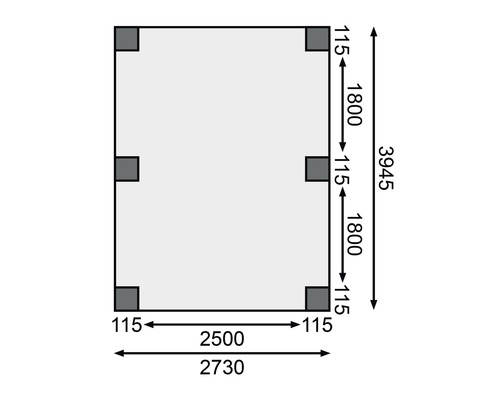 Grundriss mit Abmessungen