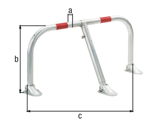 Abmessungen einer Parkplatzsperre