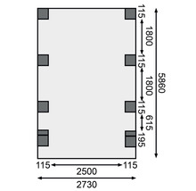Einzelcarport Karibu Bremm 2 Variante C 318x670 cm kesseldruckimprägniert