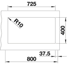 Spüle Blanco SUBLINE 430/270-U 755 x 460 mm felsgrau 523152 1 Spülbecken Ohne Tropffläche Becken rechts