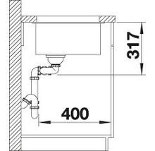 Spüle Blanco SUBLINE 430/270-U 755 x 460 mm felsgrau 523152 1 Spülbecken Ohne Tropffläche Becken rechts