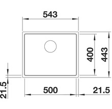 Spüle Blanco SUBLINE Silgranit Steelframe 543 x 443 mm weiß 524109-thumb-4