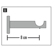 Wandträger 1-läufig für Gardinenstange Windsor bronze Ø 25 mm