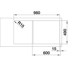 Spüle Blanco AXIA III XL 6 S 1000 x 510 mm tartufo 523507