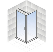 Eckdusche mit Glastüren und Rahmen