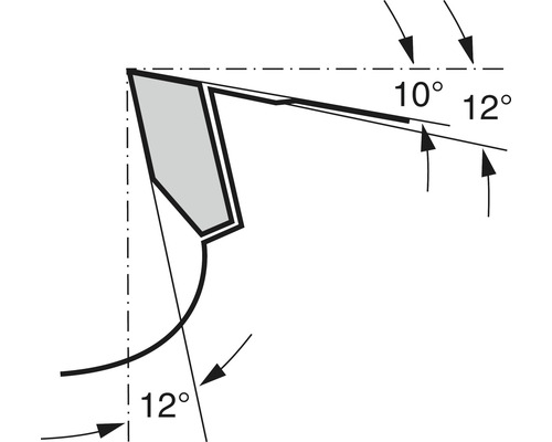Technische Zeichnung mit Winkelangaben