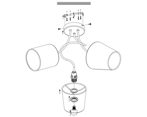 Montageanleitung für eine Deckenleuchte mit Lampenschirm