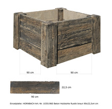 Beton Holzbohle Rustik braun 90 x 22,5 x 4 cm-thumb-27