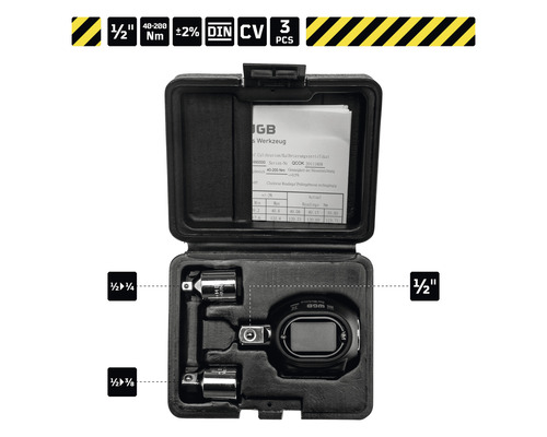 Digitaler Drehmomentschlüssel mit Zubehör in Aufbewahrungskoffer