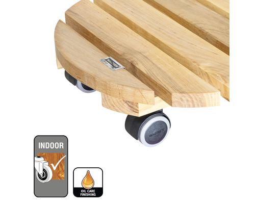 Pflanzenroller aus Holz mit Rollen