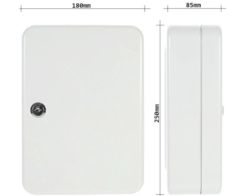 Schlüsselkasten mit Schloss, Abmessungen 180 x 250 x 85 Millimeter