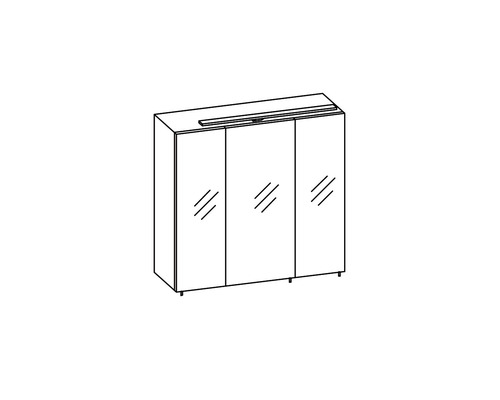 Kleiderschrank mit drei Spiegeltüren