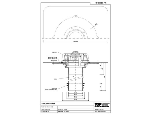TopWet Sanierungsgully mit integrierter PVC-Manschette NW 110 mm H = 400 mm