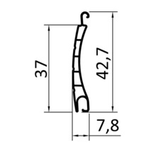 ARON Vorbaurollladen PVC grau 950 x 1665 mm Kasten Aluminium RAL 7016 anthrazitgrau Gurtzug Links-thumb-3