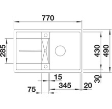 Spüle Blanco METRA 45 S-F 770 x 490 mm weiß 519083