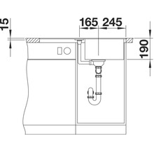 Spüle Blanco METRA 45 S-F 770 x 490 mm weiß 519083