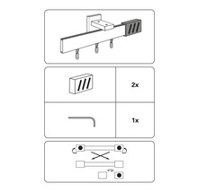 Endstück Struktur für Luxor stahl-gebürstet 35 x 14 mm 2 Stk.