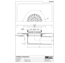 TopWet Terrassengully mm Horizontal mit integrierter Bitumen-Manschette NW 75 mm H = 103 mm